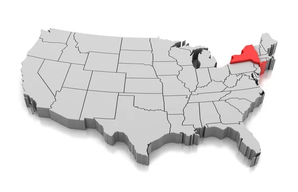 Karte von New York State, USA — Stockfoto