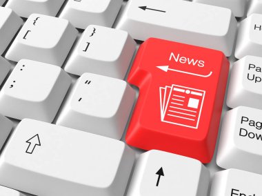 Klavye tuş üzerinde haber görüntülenmesi