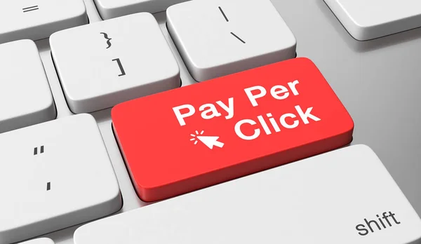 PPC Pay Per Click tekst na klawiaturze przycisk — Zdjęcie stockowe