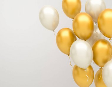 Altın ve gümüş balonlar arka plan