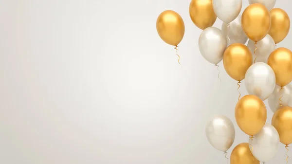 Gold und Silber Luftballons Hintergrund — Stockfoto