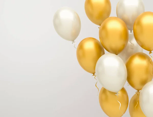 Gold und Silber Luftballons Hintergrund — Stockfoto