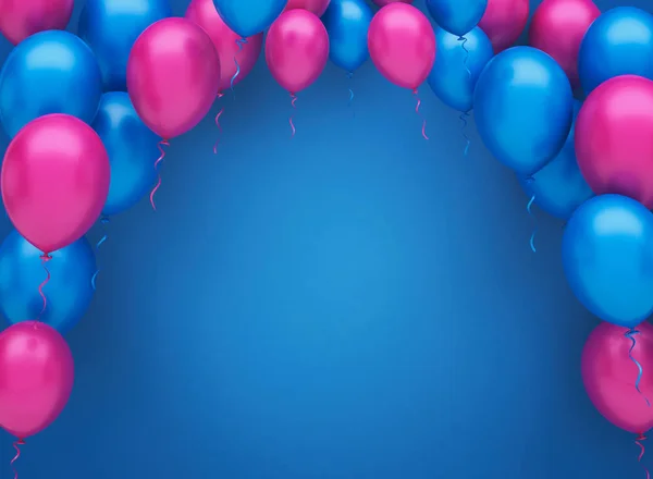 Roze en blauwe ballonnen — Stockfoto