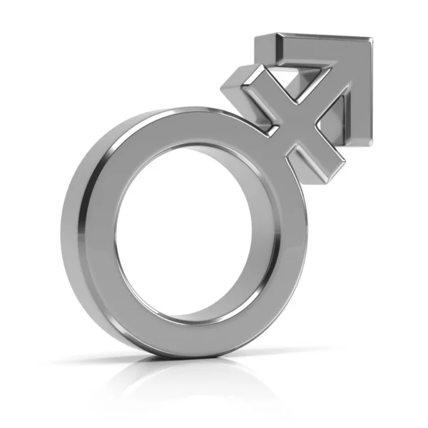 Transgender symbol 3d render. Silver transsexual symbol isolated — Stock Photo, Image