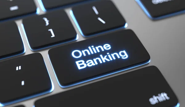 Online bankieren tekst geschreven op toetsenbord knop. Online bankieren c — Stockfoto