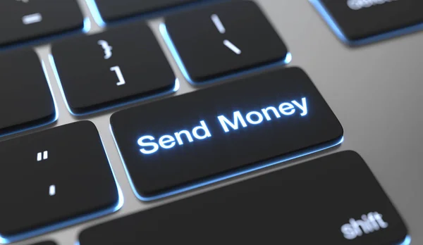 Send money text on keyboard button. — 스톡 사진