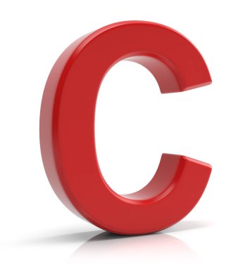 Beyaz arka plan üzerinde izole harf c.