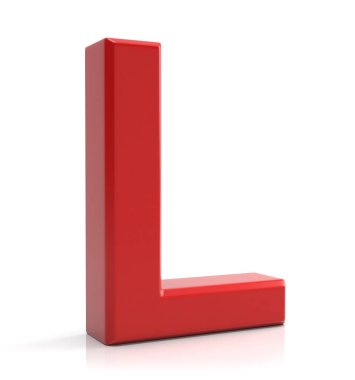 Beyaz arka plan üzerinde izole l harfi.