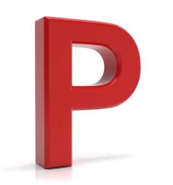letter p geïsoleerd op witte achtergrond.