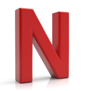 alfabet n geïsoleerd op witte achtergrond.