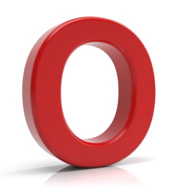 Beyaz arka plan üzerinde izole harf o.