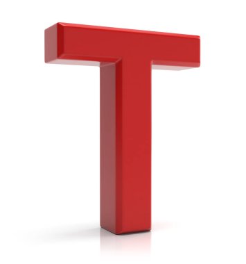 Beyaz arka plan üzerinde izole mektup t.