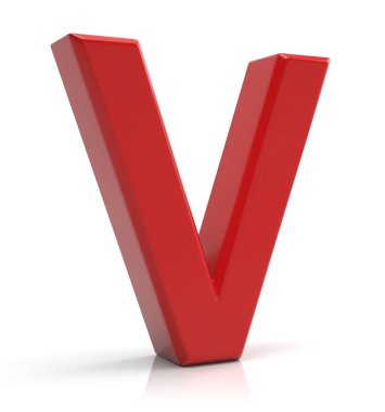 Beyaz arka plan üzerinde izole harf v.