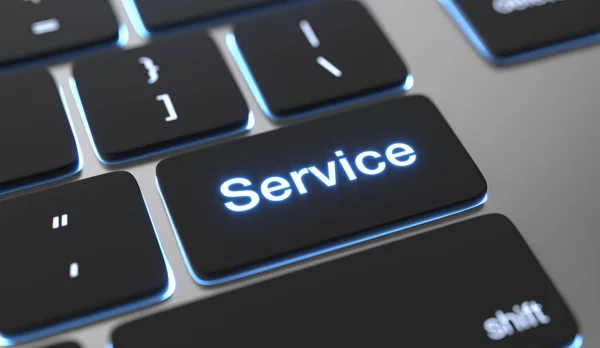 Service text written on keyboard button. Customer service concep — Stockfoto