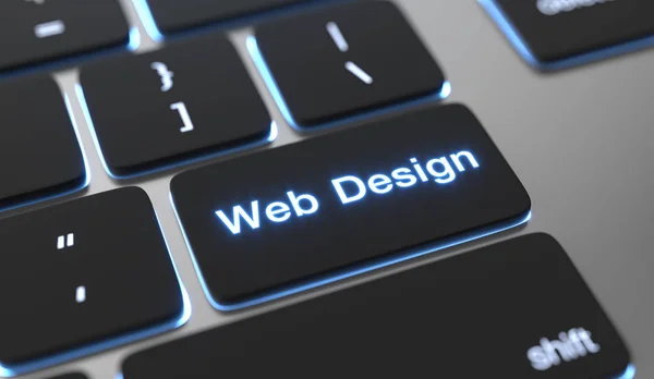 Texte de conception Web écrit sur le bouton clavier . — Photo