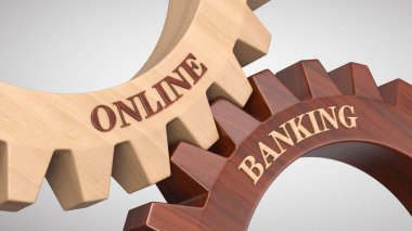 Dişli çarkı üzerine yazılmış online bankacılık