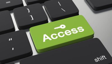 Veri güvenliği kavramı. Klavye tuşundaki metne eriş