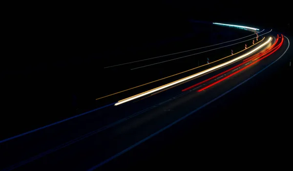 Lights of cars with night — Stock Photo, Image