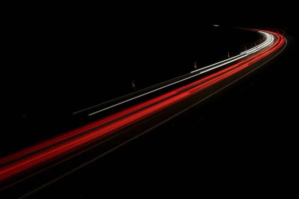 Luzes de carros com noite — Fotografia de Stock