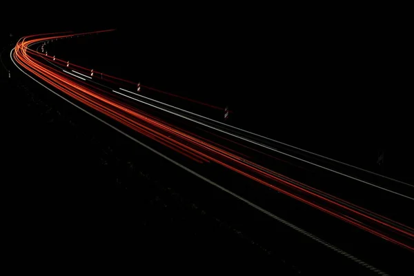 Lichten van auto 's met nacht — Stockfoto
