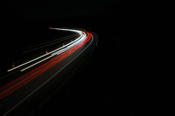 Lights of cars with night — Stock Photo, Image