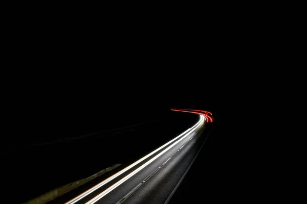 Luces de coches con noche — Foto de Stock