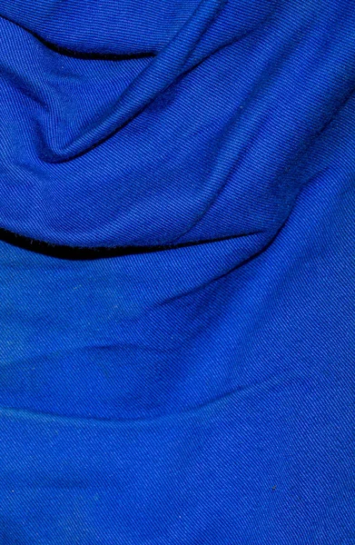 Tejido azul arrugado con textura visible — Foto de Stock