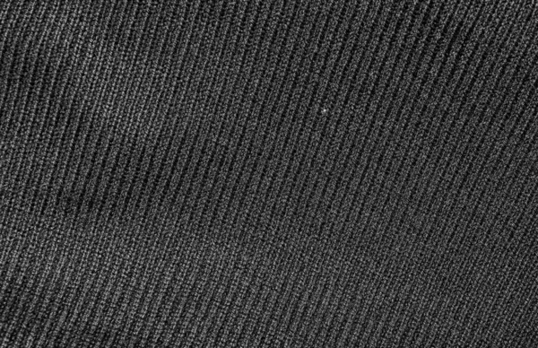 Fekete csíkos pamut anyag látható textúrával — Stock Fotó