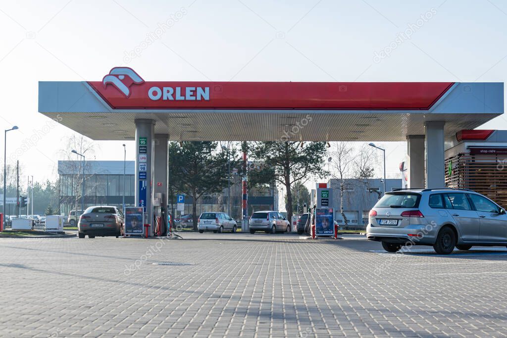 Przezmierowo, Poland - 08.02.2020 - Orlen petrol station w Przezmierowo