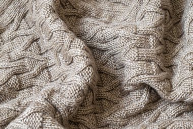 Arka plan için örülmüş kahverengi kumaşın dokusu