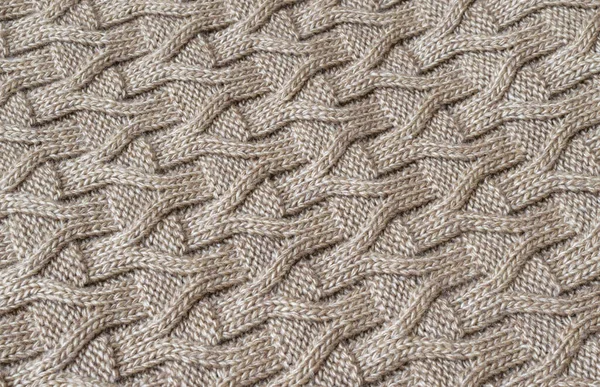 Die Textur Des Braunen Strickstoffs Für Den Hintergrund — Stockfoto