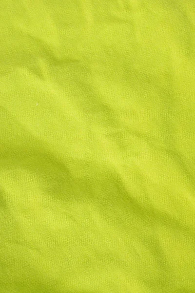皱巴巴的绿色棉质材料 纹理或背景 — 图库照片