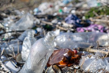 Belediye çöplüğü çöplükte. Çevre kirliliği.