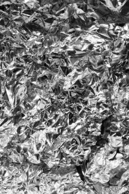 Buruşmuş gümüş fırın folyosu. doku veya arkaplan