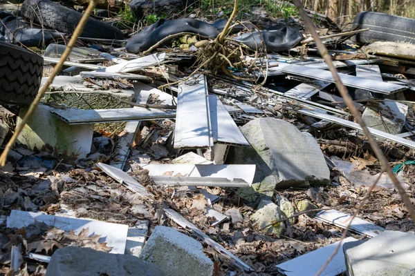 Gemeentelijke Vuilnis Stort Stortplaats Milieuvervuiling — Stockfoto