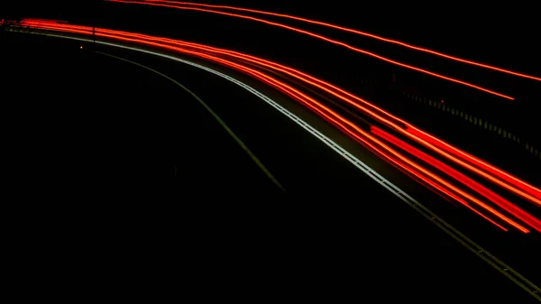 Światła Samochodów Nocą — Zdjęcie stockowe