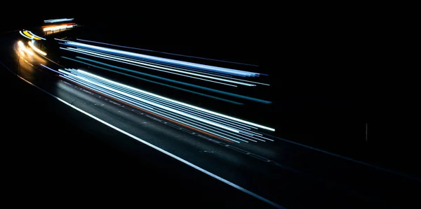 Luces Coches Con Noche — Foto de Stock