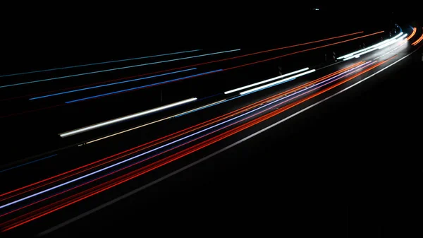 Luzes Carros Com Noite — Fotografia de Stock