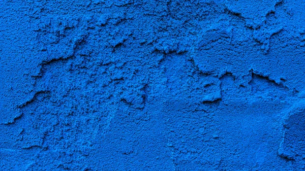 Wall Painted Blue Visible Plaster Texture — 스톡 사진