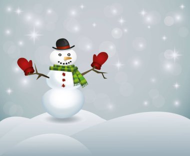 vektör arka plan ile bir kardan adam