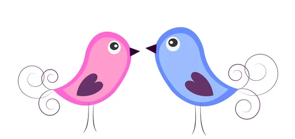 Vector colorido dibujos animados aves — Vector de stock