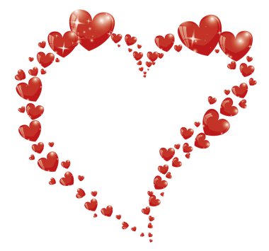 St. Valentine's Day, bir kırmızı kalpler ile vektör
