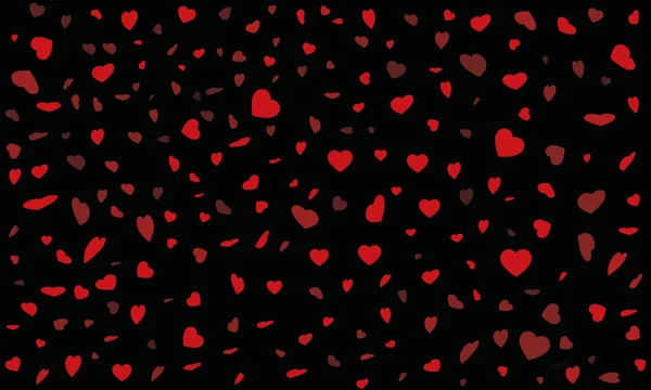 情人节那天，随着一颗红色的心矢量 — 图库矢量图片