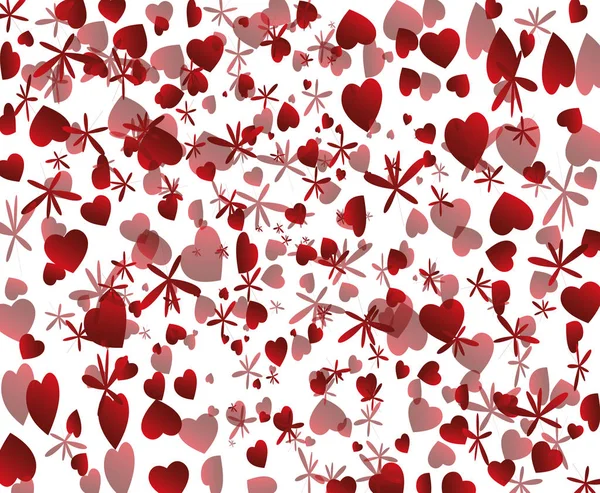 Dia de São Valentim, vetor com corações vermelhos — Vetor de Stock