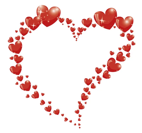 Dia de São Valentim, vetor com corações vermelhos Ilustrações De Stock Royalty-Free