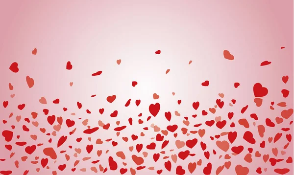 Vector de fondo con corazones krysnymi, día de San Valentín — Vector de stock