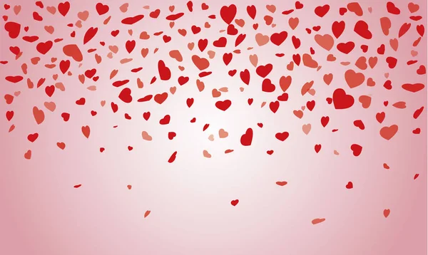 Vector de fondo con corazones krysnymi, día de San Valentín — Vector de stock