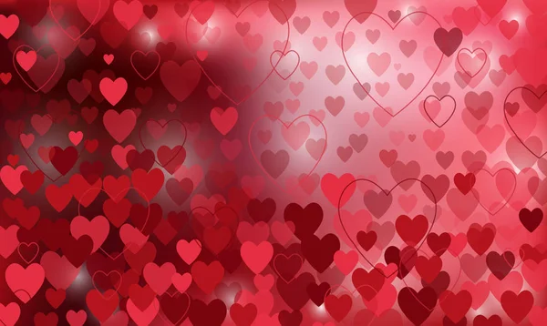 Векторный фон с красными сердцами, день святого Валентина — стоковый вектор