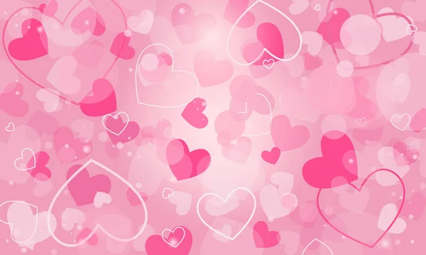 Vector de fondo con corazones, Día de San Valentín — Archivo Imágenes Vectoriales