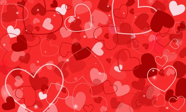 Vector background with hearts, Valentine's Day — Stock Vector